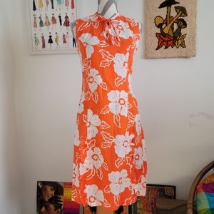 NPC Fashion | 60s Vintage Hawaiian Orange & White Floral Dress